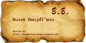 Buzek Benjámin névjegykártya